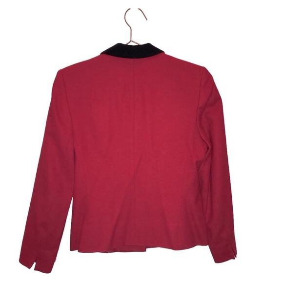 Pendleton virgin wool blazer with black velvet trim size petite 10 - Picture 2 of 2